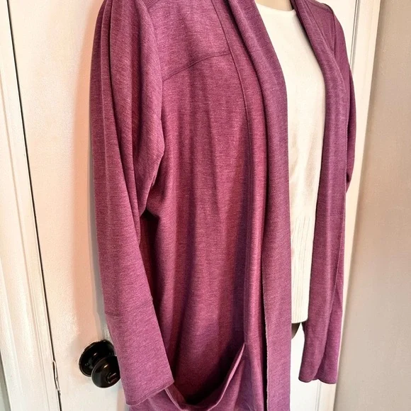 LOGO Lori Goldstein Cardigan 2X Pink Pockets Lagenlook #1683 - Picture 2 of 8